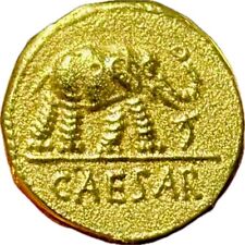 Antigua moneda romana de oro sólido denario de Julio César moneda elefante REPRODUCCIÓN 10K segunda mano  Embacar hacia Argentina