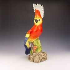 Large Giuseppe Ronzan Italian Pottery - Hand Painted Cockatoo Parrot Figurine for sale  Shipping to South Africa