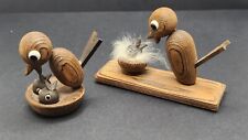 Vintage Otagiri Japan Cryptomeria Wood Momma Bird and Babies, Set Of 2 for sale  Shipping to South Africa