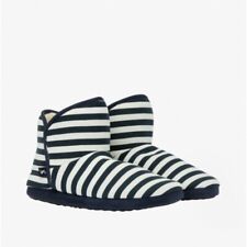 Used, JOULES Cabin Slippers Boots UK M 5-6 Navy White Stripe Fur Lined FREEPOST OG04 for sale  Shipping to South Africa