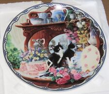 Mary Ann Lasher Cat Plate - Henrietta's Floral Fantasy - Warm Country Moments for sale  Shipping to South Africa