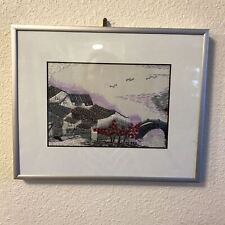 Japanese framed silk for sale  Durham