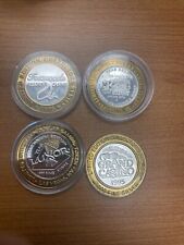 Lot of 4 Las Vegas SILVER STRIKES/GAMING CASINO TOKENS 999 silver Grand Casino, used for sale  Naples