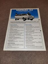 Wartburg 353w brochure for sale  Shipping to Ireland