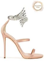 RRP€550 GIUSEPPE ZANOTTI Satin Ankle Strap Sandals US10 UK7 EU40 Rhinestones for sale  Shipping to South Africa