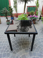 NEU Garten Balkon Terrasse Tisch Esstisch Glas Rattan Stahl gepulvert schwarz   gebraucht kaufen  Burrweiler, Rhodt, Weyher