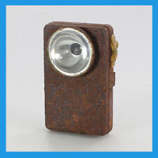 ✅ vintage stara rzadka brązowa metalowa szklana ręczna bateria kieszonkowa kemping latarka lampa na sprzedaż  PL