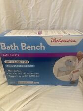 Walgreens Bath Bench Seat w Back Rest Microban Height Adjustable- 300 LB. for sale  Shipping to South Africa