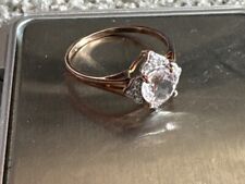 Stunning HM 9ct Rose Gold 375 Quartz & Diamond Ring In Size S for sale  Shipping to South Africa
