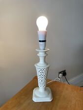 Gisela Graham Cream Pierced Ceramic Lamp Stand - working for sale  Shipping to South Africa