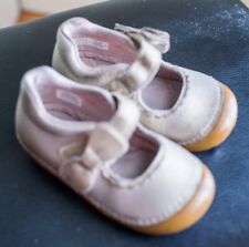 Stride Rite toddler girls silver Mary Jane leather shoes size 6 M for sale  Shipping to South Africa