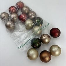 Lote de adornos de bola de árbol de Navidad verde oro rojo colores mate segunda mano  Embacar hacia Argentina