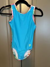EUC Plum Practicewear Turquoise Multi Flip Gymnastics Leotard Sz Adult Small for sale  Shipping to South Africa