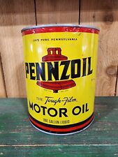 Aceite de motor Pennzoil original vintage lata redonda de un galón aceite City PA segunda mano  Embacar hacia Argentina