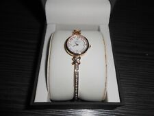 Relógio feminino Anne Klein pulseira de aço tom dourado com diamantes comprar usado  Enviando para Brazil
