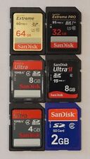 Lot Of 6 SanDisk 64, 32, 2x 8, 4 & 2 GB SD SDHC Memory Cards for sale  Shipping to South Africa
