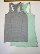 2 Regatas Lululemon Racer Back Tamanho 4 Listradas Preto Branco Turquesa comprar usado  Enviando para Brazil