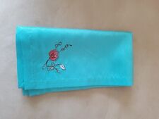Used, Lenon Embroidered Teal Napkins, Set Of 4. for sale  Shipping to South Africa
