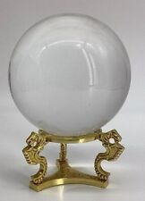 Used, Amlong Clear Silver Gazing Divination Crystal Ball 4.2” With Gold Tone Stand for sale  Shipping to South Africa