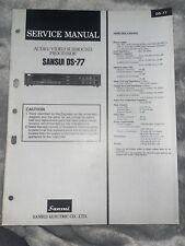 Sansui DS-77 AV Surround Processor Service Manual Original, used for sale  Shipping to South Africa
