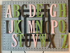 Chipboard Letters 5in Pink, Green Chocolate Textured w/ Adhesive On Back for sale  Shipping to South Africa