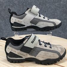 Used, Shimano Shoes Mens 7 SPD Cycling Hook Fasteners Sneakers SH-MT40W Gray Leather  for sale  Shipping to South Africa