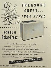 Schelm Brothers Zamrażarka na klatkę piersiową East Peoria IL Polar-Freez Vintage Print Ad 1946 na sprzedaż  Wysyłka do Poland