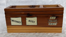 Usado, Lápices organizadores de accesorios de escritorio de madera de pino nudoso vintage mensajes notas segunda mano  Embacar hacia Argentina
