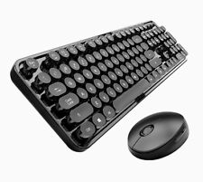 Combo inalámbrico de teclado y ratón, teclado estilo máquina de escribir retro con barca redonda segunda mano  Embacar hacia Argentina