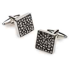 Handmade Square Pebble Design Men's Cufflinks In Solid 950 Platinum for sale  Shipping to South Africa