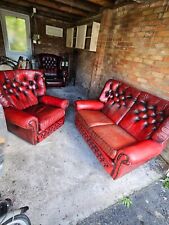 leather chesterfield suite for sale  BRISTOL