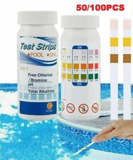 Used, 50/100PCS Chlorine Dip Test Strips Hot Tub SPA Swimming Pool PH Tester Paper UK for sale  UK