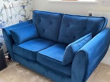 Seater blue velvet for sale  BENFLEET