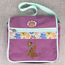 Scooby Doo Messenger Bag Vtg 1998 Cartoon Network Purple Aqua Flowers 13x15” Y2K for sale  Shipping to South Africa
