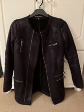 Warehouse black Biker style  suede jacket size 10 for sale  Shipping to South Africa