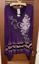 Used, Vocal Purple Top Long Sleeve Embellished Size XL for sale  Shipping to South Africa