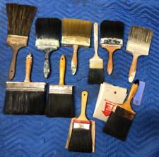 10 pincéis vintage de cerdas cabo de madeira decorador ferramenta de arte artesanal comprar usado  Enviando para Brazil