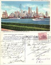 Cartão postal EUA 1934 Underhill Nova York Reino Unido Lower Manhattan da Governors Island comprar usado  Enviando para Brazil