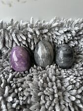 Marble Alabaster Granite Stone Polished Eggs Multicolor Lot Of 3 for sale  Shipping to South Africa