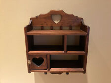 Vintage Wooden Wall Display Shelf w/Cut Out Hearts, Door, Pegs, & Spindles for sale  Shipping to South Africa