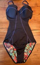 Maaji Swimsuit Bathing Suit One Piece Reversible Solid Floral Paisley Swim, used for sale  Shipping to South Africa