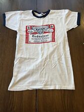 Vintage Budweiser Ringer Graphic T-shirt  Short Sleeve T-shirt. XS/S, used for sale  Shipping to South Africa