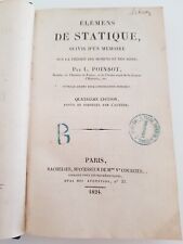 Livre Ancien "Elemens de statique" . Physique .Poinsot. 1824. 4eme édition. d'occasion  Marignane