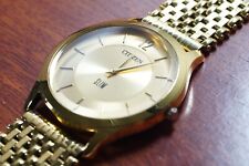Relógio masculino Citizen fino ouro 41 mm pulseira de malha Japão comprar usado  Enviando para Brazil