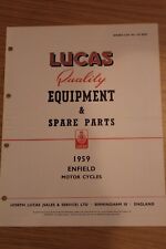 Enfield motocicletas 1959 Lucas Calidad equipos y piezas de repuesto Original Folleto segunda mano  Embacar hacia Argentina
