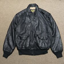 Vintage Air Force Bomber Leather Jacket Adult Size Medium Black Landing Leather for sale  Shipping to South Africa