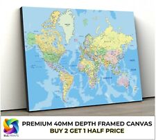 Mapa do mundo Atlas detalhado grande tela arte de parede impressão presente vários tamanhos comprar usado  Enviando para Brazil