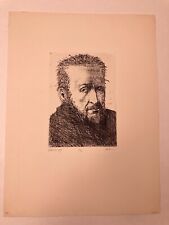 Leonard Baskin (1922-2000) Etching "Eakins: 1895" Ed 50, used for sale  Shipping to South Africa