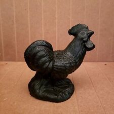 Black Coal Rooster Figurine Chicken Decor Farmhouse Vintage, used for sale  Shipping to South Africa