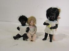 2 Negro & White Miniature Porcelain Dolls, used for sale  Shipping to South Africa